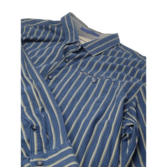 Tommy Bahama Button Down Island Modern Fit Flannel Shirt‎ Size XL Blue Stripes - Picture 3 of 6